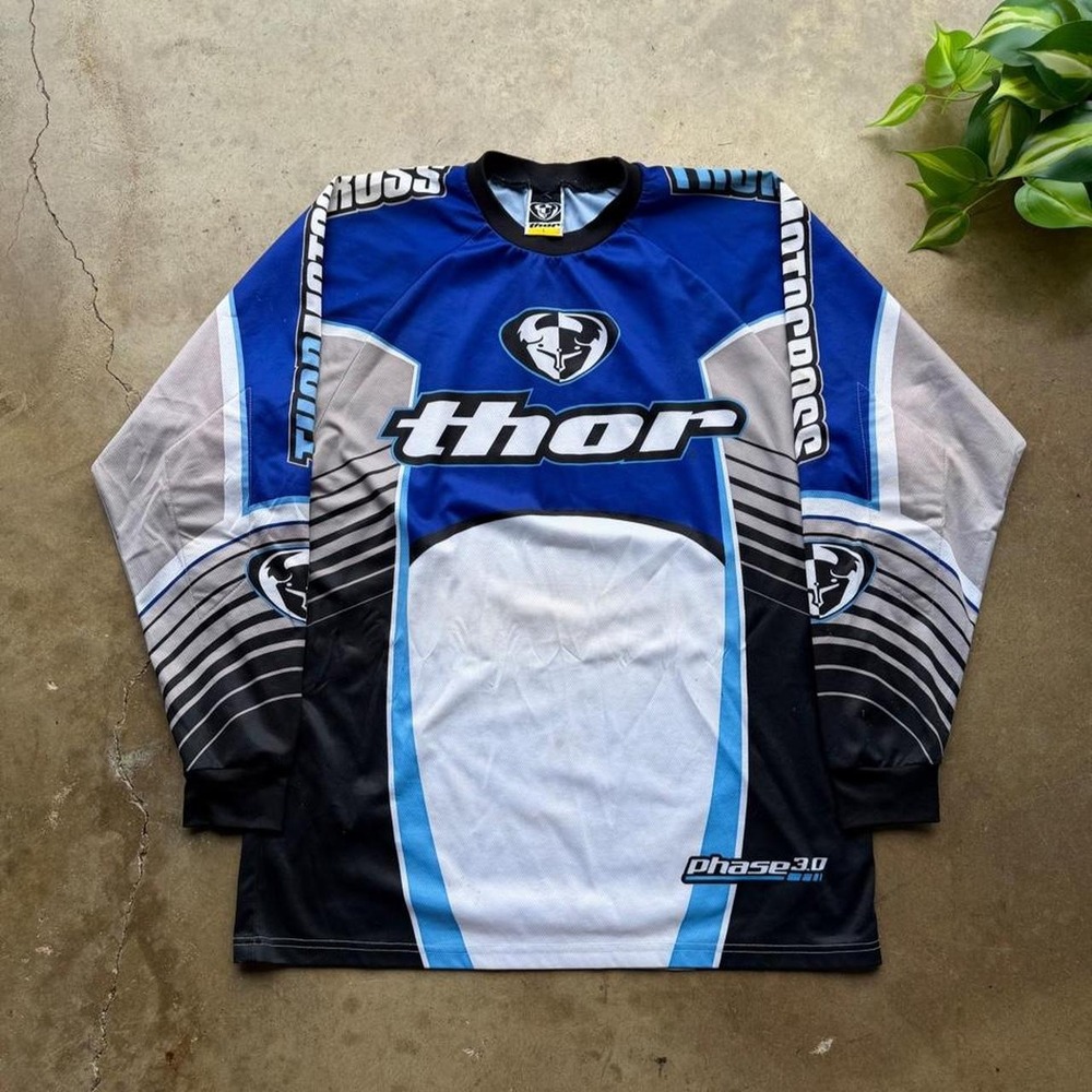 Vintage Thor blue motocross jersey